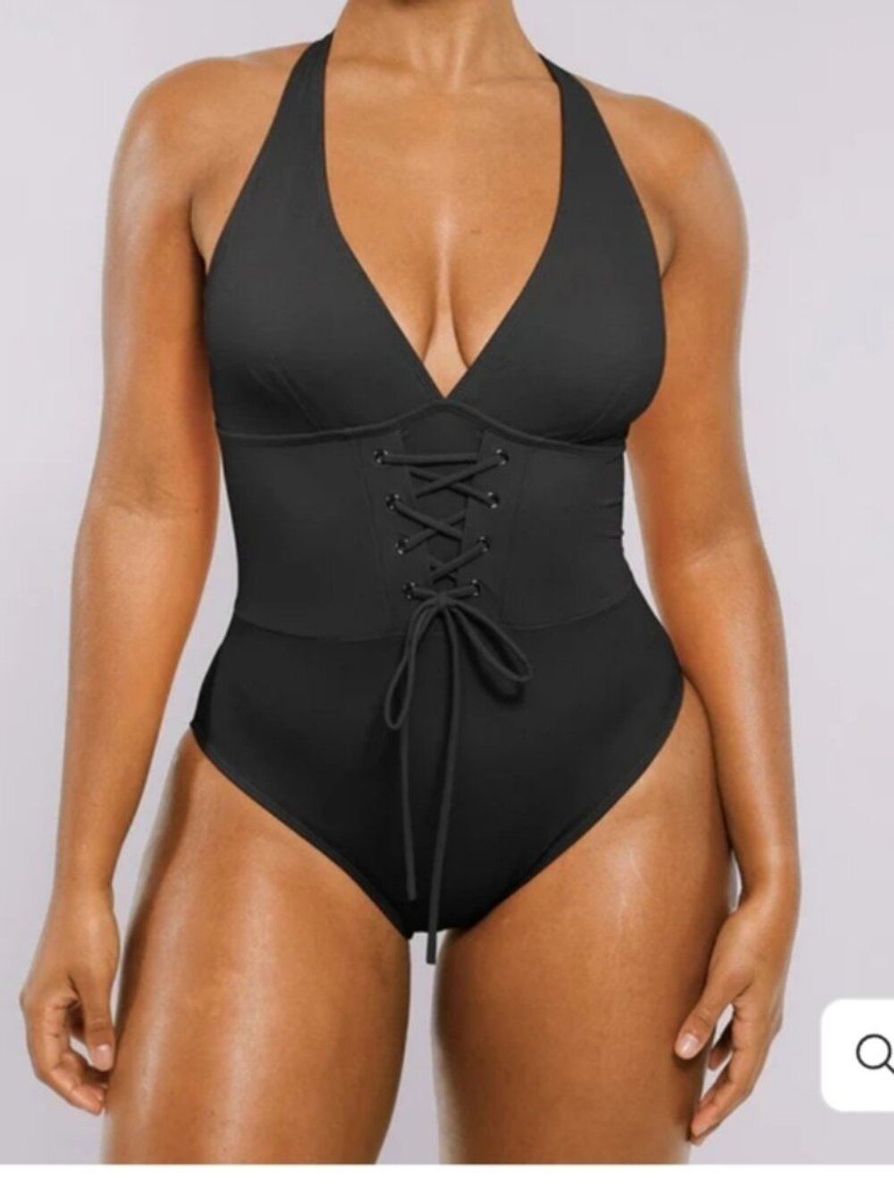 Shapellx Black Tummy Control One Piece Size L